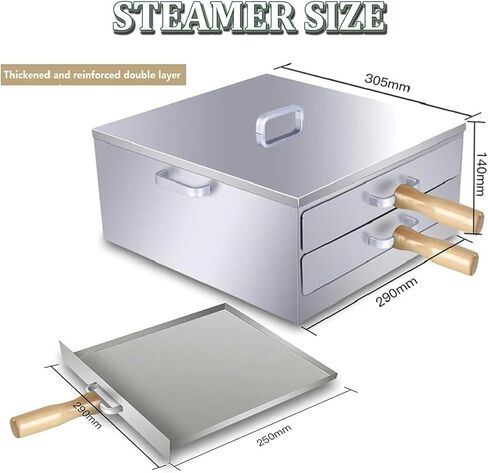 Rice Noodle Rolls Machine, Rice Roll Steamer, with Long Wooden Insulated Handle Steamer, for Cheung Fun Changfen Furnace Cooking Cuisine in Saudi Arabia