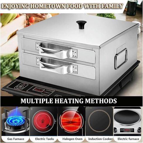 Rice Noodle Rolls Machine, Rice Roll Steamer, with a Removable lid, Easy to disassemble and Clean, Suitable for Gas stoves and Induction cookers in Saudi Arabia