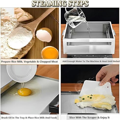 Rice Noodle Rolls Machine, Rice Roll Steamer, with a Removable lid, Easy to disassemble and Clean, Suitable for Gas stoves and Induction cookers in Saudi Arabia