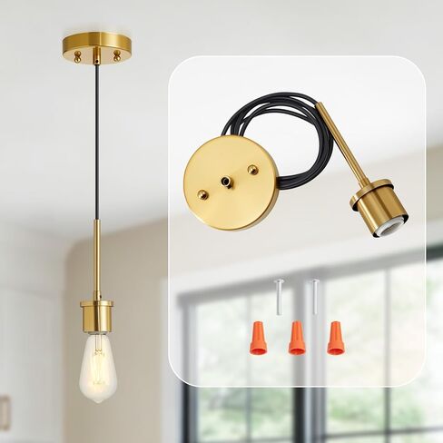 Luvkczc Recessed Can Light Conversion Kit for 5" and 6" Ceiling Fixtures - Pendant/Hanging Light Upgrade, Includes E26 Socket, Mounting Bracket, Round Ceiling Plate（White） in Saudi Arabia