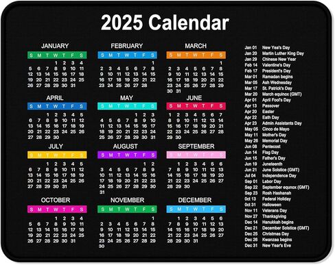 لوحة ماوس تقويم 2026، لوحة ماوس مربعة للعام الجديد 2026 مقاس 10.2 × 8.3 بوصة، حافة مخيطة مضادة للانزلاق من المطاط المقاوم للماء للمكتب، الألعاب، الكمبيوتر المحمول، هدية لوازم المكتب للعام الجديد، أسود in Kuwait