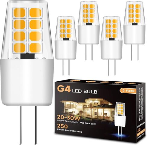 tjoy 10 حزمة g4 بقيادة لمبة 12v ثنائية دبوس قاعدة 20w-30w t3 لمبة الهالوجين استبدال مصابيح المناظر الطبيعية، أبيض دافئ 3000k، 2.5w 250lm الجهد المنخفض لإضاءة المناظر الطبيعية في الهواء الطلق، تحت مجلس الوزراء، rv in Kuwait