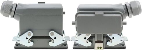 2 Pcs HDC-HE-16 Heavy Duty Connector 16 Pin Industrial Waterproof Aviation Socket Plug with Protective Cover 500V 16A(16high Base Top Line) in Saudi Arabia
