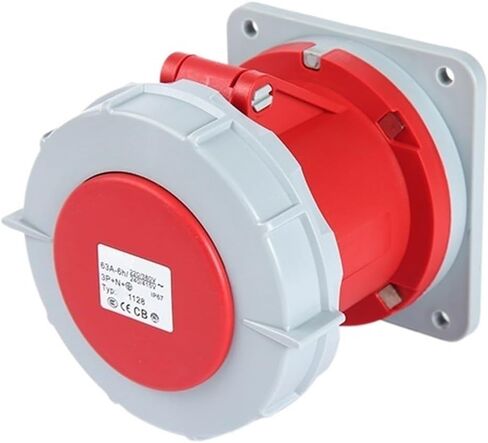 IP67 Industrial Plug and Socket Connector Three-Phase 3-core 4P5 Hole 63A/125A Waterproof Non-Explosion-Proof(5p125a Ip67 Dark Straight Seat Gp) in Saudi Arabia
