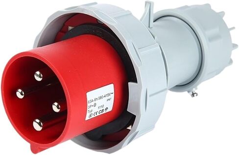 IP67 Industrial Plug and Socket Connector Three-Phase 3-core 4P5 Hole 63A/125A Waterproof Non-Explosion-Proof(5p125a Ip67 Dark Straight Seat Gp) in Saudi Arabia
