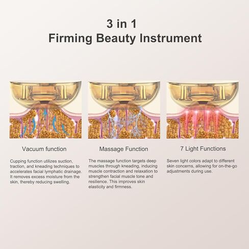 Red Light Therapy for Face,7 Color LED Lymphatic Drainage Massager Facial Cupping Suction for Skin Tightening, Face Lift Device in Saudi Arabia