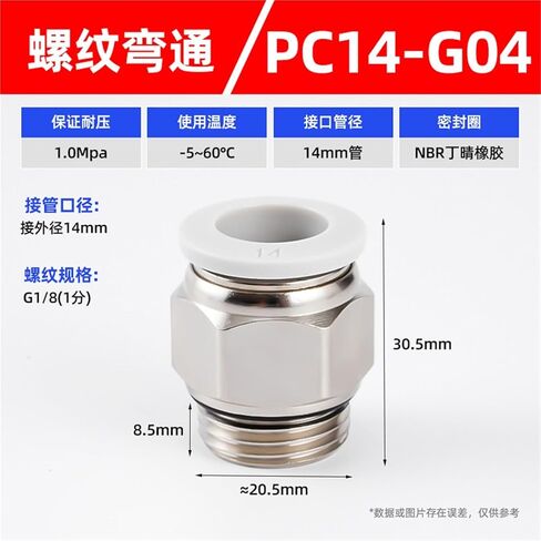 أسود/أبيض G-خيط مستقيم من خلال موصل سريع PC8-02/10-02 المقابس مكون هوائي 1 قطعة (PC14-G04) in Kuwait