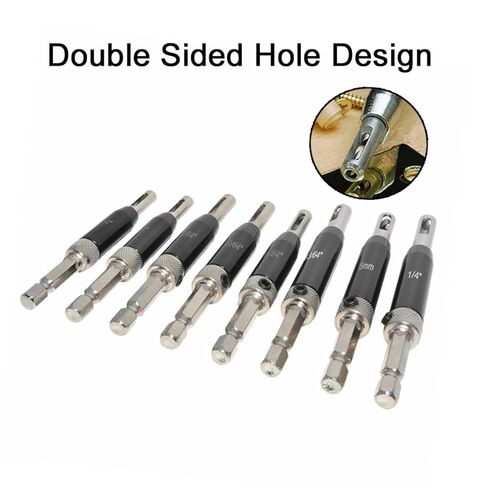 SagaSave 22PCS Self Centering Drill Bit Set Self Centering Hinge Tapper Core Hole Puncher 5/64'' 7/64'' 9/64'' 11/64'' 13/64'' 5mm 1/4'' & 1 Pcs Hex Wrench & 10 Pcs Twist Drill Bits +1 Center Punch in Saudi Arabia