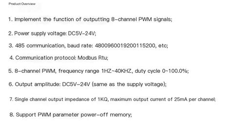 485 إلى 8 قنوات مخرج إشارة PWM/السعة DC5-24V/نبض موجة مربعة/جهاز التحكم in Kuwait