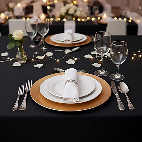 Surmente Black Tablecloth for Rectangle Tables, 90 x 132-inch Rectangular Table Cloth for 6-8 Ft Tables, Polyester Table Cover for Banquets, Parties, Events in Saudi Arabia