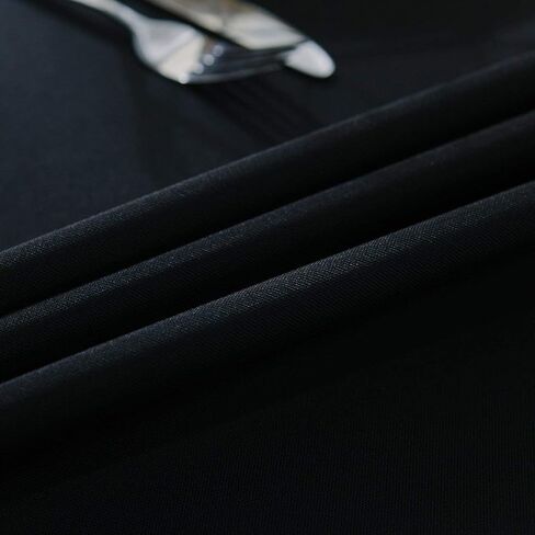 Surmente Black Tablecloth for Rectangle Tables, 90 x 132-inch Rectangular Table Cloth for 6-8 Ft Tables, Polyester Table Cover for Banquets, Parties, Events in Saudi Arabia