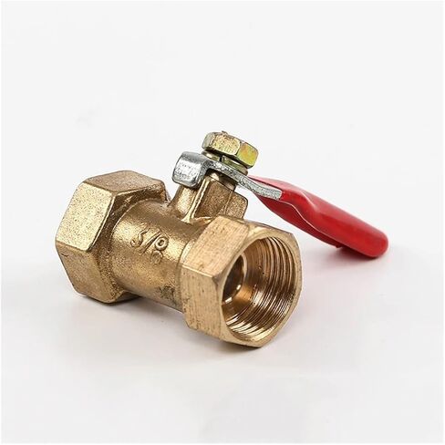 1PCS 1/8'' 1/4" 3/8'' 1/2'' Female Threaded Ball Valve Brass Connector Copper Fitting Coupler Adapter Brass Ball Valve(1/2") in Kuwait