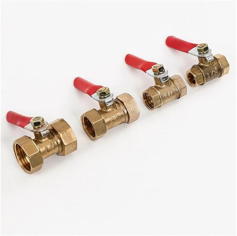 1PCS 1/8'' 1/4" 3/8'' 1/2'' Female Threaded Ball Valve Brass Connector Copper Fitting Coupler Adapter Brass Ball Valve(1/2") in Kuwait