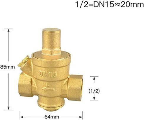 1PCS G 1/2" 3/4" 1" 2" Brass Pressure reducing Maintenance Valve DN15/DN20/DN25/DN32 Regulator Adjustable Safety Valve Pressure Gauge(2′,Without Gauge) in Kuwait