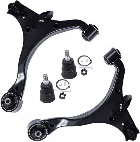 محور ديترويت - مجموعة تعليق 4 قطع للواجهة الأمامية لـ 2004-2008 Ford F-150، 2006-2008 Lincoln Mark LT، 2 ذراع تحكم علوي مع مفاصل كروية 2 استبدال مفاصل كروية سفلية in Kuwait