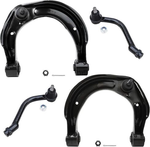 محور ديترويت - مجموعة تعليق 4 قطع للواجهة الأمامية لـ 2004-2008 Ford F-150، 2006-2008 Lincoln Mark LT، 2 ذراع تحكم علوي مع مفاصل كروية 2 استبدال مفاصل كروية سفلية in Kuwait