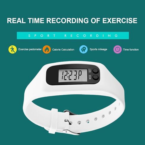Silicone Fitness Tracker Watch, Pedometer Watch with Large LED Screen, No App Step Counting Bracelet, Calorie & Distance Tracker for Walking Running for Men Women in Saudi Arabia