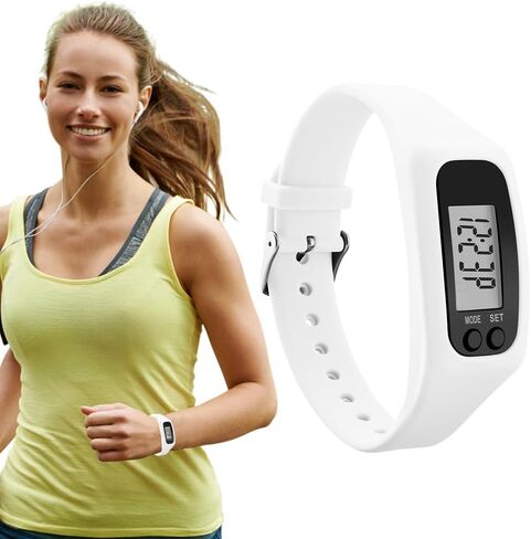 Silicone Fitness Tracker Watch, Pedometer Watch with Large LED Screen, No App Step Counting Bracelet, Calorie & Distance Tracker for Walking Running for Men Women in Saudi Arabia