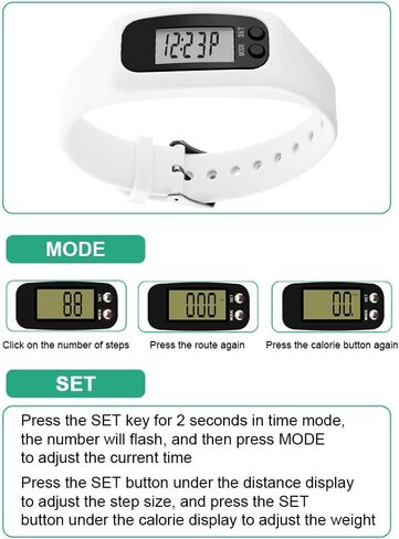 Silicone Fitness Tracker Watch, Pedometer Watch with Large LED Screen, No App Step Counting Bracelet, Calorie & Distance Tracker for Walking Running for Men Women in Saudi Arabia