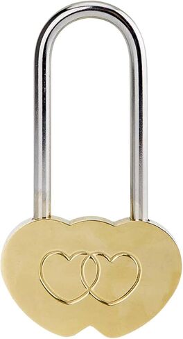 Love Lock Double Heart Padlock,3.5" 50mm Heart Lock for Wedding, Anniversary, Travel, Valentines Day(NO Key) in Kuwait