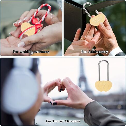 Love Lock Double Heart Padlock,3.5" 50mm Heart Lock for Wedding, Anniversary, Travel, Valentines Day(NO Key) in Kuwait