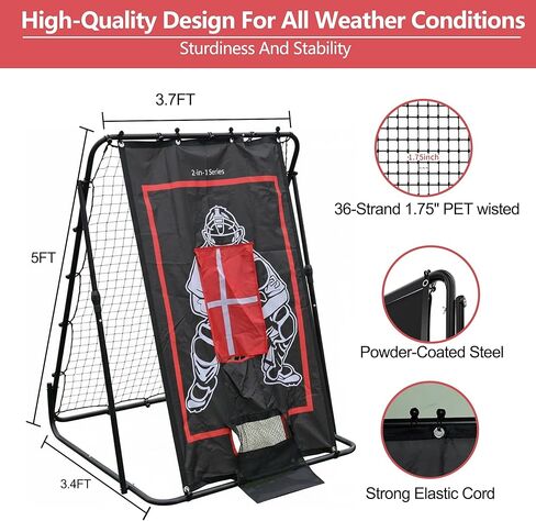 Garvee 2-in-1 Baseball Pitching and Rebounder Net, with Zone – Pitchback Trainer for Throwing, Fielding, and Practice Drills in Saudi Arabia