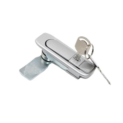 صندوق خزانة التوزيع قفل مسطح كذاب المعدات باب ميكانيكي سبائك الزنك 1 قطعة (أسود مع قفل) in Kuwait