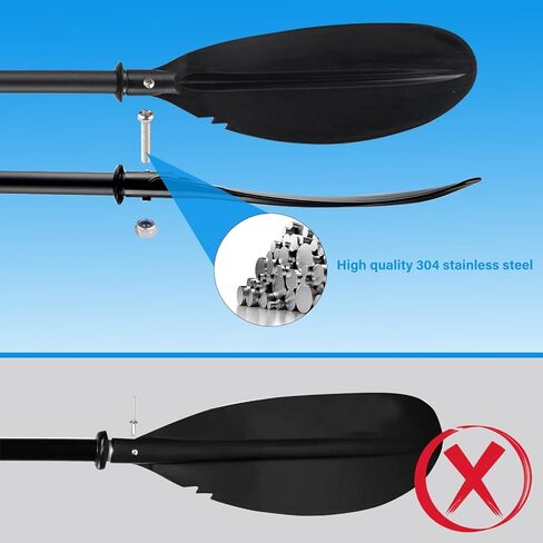 Kayak Paddle, 70"-96" Kayak Paddles Oars for Boating Heavy Duty Adjustable Shaft Comfort Grips with Paddle Leash for Kayaking Boating Canoeing River Tubing (Black) in Saudi Arabia
