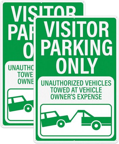 Welcome Guest Parking Signs With 36 inch Iron Metal Stake 10 x 14 Inch Rustproof Aluminum Customer Parking Signs Outdoor Yard Driveway Sign for Home Office Hotel Business 2 Pack in Saudi Arabia