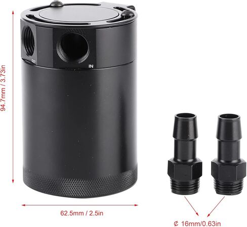 علبة التقاط الزيت بمنفذين، وخزان ألومنيوم سعة 300 مل، وخزان مع هواء داخلي، ومجمع زيت iency لـ in Kuwait