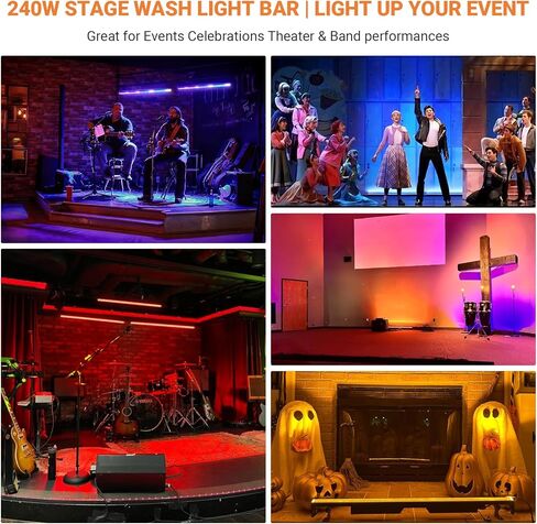 LED Stage Wash Light Bar: 120W 36LEDs RGBW 4IN1 Color Changing - Detachable Diffuser - Pixel & Beam Effects - DMX Master Slave Control - Uplight for Events DJ Bar Party Music Show Band Performance in Kuwait