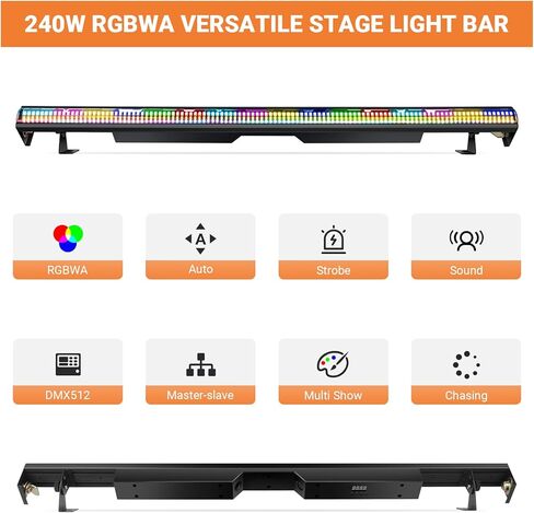 LED Stage Wash Light Bar: 120W 36LEDs RGBW 4IN1 Color Changing - Detachable Diffuser - Pixel & Beam Effects - DMX Master Slave Control - Uplight for Events DJ Bar Party Music Show Band Performance in Kuwait