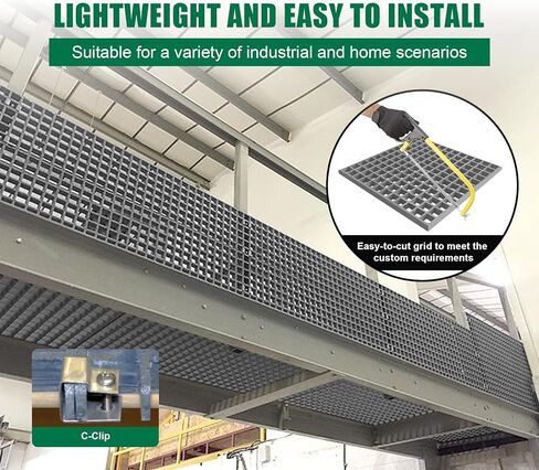 2 حزمة 48 × 23 × 1.2 بوصة من الألياف الزجاجية المصبوبة، 4 × 2 بوصة لوحة شبك صناعية FRP شديدة التحمل سطح مقعر غير قابل للانزلاق فتحات 1.5 بوصة × 1.5 بوصة لوحة شبكية من الألياف الزجاجية لغسيل السيارات، الطوابق، رمادي in Kuwait