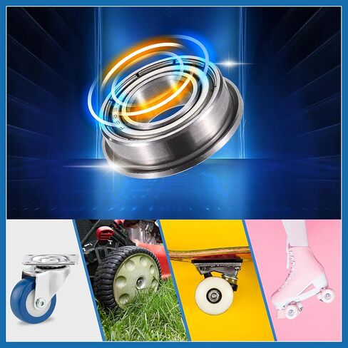 F688ZZ 8x16x5mm Double Metal Shield Single Row Flanged Ball Bearings Deep Groove Ball Bearings Silver Tone - Pack of 10 Item Replacement in Saudi Arabia