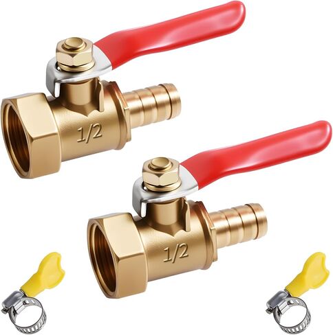 2 قطعة صمام كروي نحاسي 10 مم (3/8 بوصة) PEX × 3/8 بوصة ذكر NPT PEX نحاس كامل المنفذ صمام كروي لإغلاق صمامات المياه مع مشبك من الفولاذ المقاوم للصدأ لتطبيق السباكة مثل وقود المياه والغاز in Kuwait