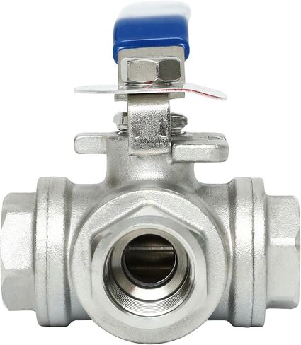 HFS(R) 3-Way Ball Valve, L Mounting Pad, Stainless Steel 304 Female Type with Vinyl Locking Handle (1/2" NPT, L-port) in Saudi Arabia