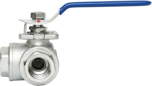 HFS(R) 3-Way Ball Valve, L Mounting Pad, Stainless Steel 304 Female Type with Vinyl Locking Handle (1/2" NPT, L-port) in Saudi Arabia