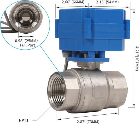 HFS(R) Brass Motorized Ball Valve Electrical - 1/2" NPT with 15mm Full Port, 3 Wire 2 Control, 9-24V AC/DC for Fluid Control in Saudi Arabia