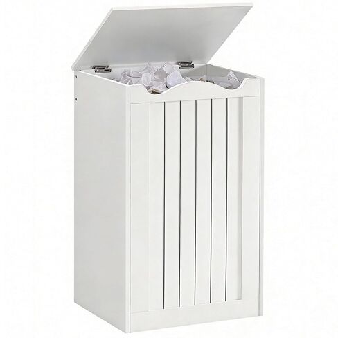خزانة سلة المهملات من YATINEY، سلة قمامة المطبخ المخفية مع غطاء، لا حاجة إلى صندوق داخلي، خزانة سلة المهملات الخشبية لإعادة التدوير للمطبخ، غرفة المعيشة باللون الأبيض WB05WW in Kuwait