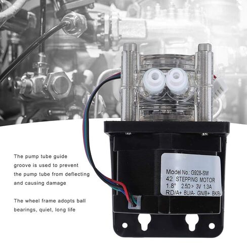 Luocute G928SM 42 Stepper Motor Peristaltic Pump, Fast Loading Large 0-400ml / min, with Transparent PC Cover and Food Grade Silicone Tube, for Lab Liquid Dosing in Saudi Arabia