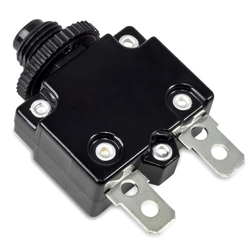 ZE-700S-15 15A Thermal Push Button Circuit Breaker – Mini Resettable Overload Protector 125/250 VAC with Manual Push-to-Reset and Quick Connect Terminals, Panel Mount Type in Saudi Arabia