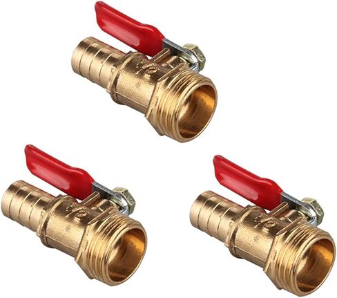 1PCS 6 8 10 12mm Hose Barb 1/8'' 1/2'' 1/4'' Male Connector Copper Pipe Fitting Coupler Adapter Brass Barb Ball Valve(1/8",10mm) in Saudi Arabia