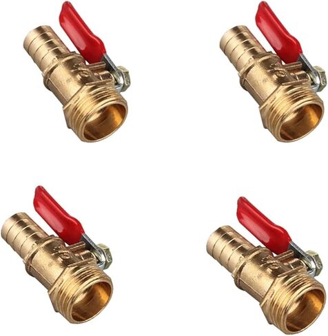 1PCS 6 8 10 12mm Hose Barb 1/8'' 1/2'' 1/4'' Male Connector Copper Pipe Fitting Coupler Adapter Brass Barb Ball Valve(1/8",10mm) in Saudi Arabia