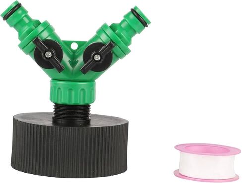 60mm Coarse Thread Inlet 2-Way Y Shape Quick Connector Valve Outlet Water Tank Replacement Valve Ton Barrel Tap Adapter Joints in Kuwait