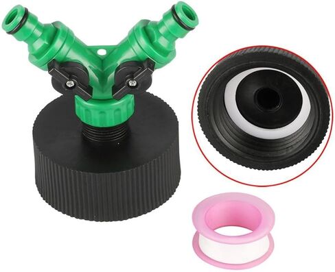 60mm Coarse Thread Inlet 2-Way Y Shape Quick Connector Valve Outlet Water Tank Replacement Valve Ton Barrel Tap Adapter Joints in Kuwait