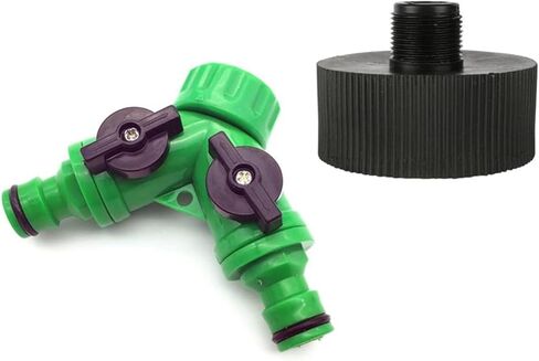 60mm Coarse Thread Inlet 2-Way Y Shape Quick Connector Valve Outlet Water Tank Replacement Valve Ton Barrel Tap Adapter Joints in Kuwait