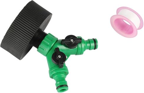 60mm Coarse Thread Inlet 2-Way Y Shape Quick Connector Valve Outlet Water Tank Replacement Valve Ton Barrel Tap Adapter Joints in Kuwait