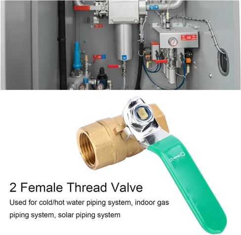 3Pcs Brass Water Pipe Ball Valve 1/2in Double Female Thread Thick Drain Shut Off Switch in Kuwait