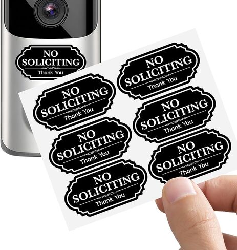 Small No Soliciting Sign for House,6 Pcs No Soliciting Sign,Tiny Size Perfect for Video Doorbell,No Solicitation Sticker for Front in Saudi Arabia