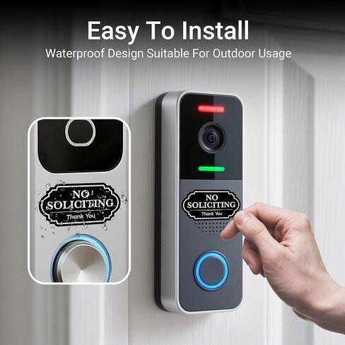Small No Soliciting Sign for House,6 Pcs No Soliciting Sign,Tiny Size Perfect for Video Doorbell,No Solicitation Sticker for Front in Saudi Arabia